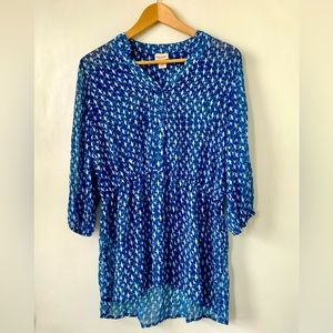 Cute Birds Teal Tunic Size L